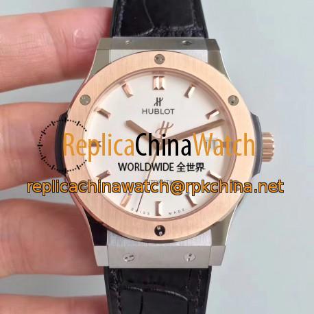 Replica Hublot Classic Fusion Titanium King Gold 511.NO.1181.LR JJ Titanium White Dial Swiss HUB1112