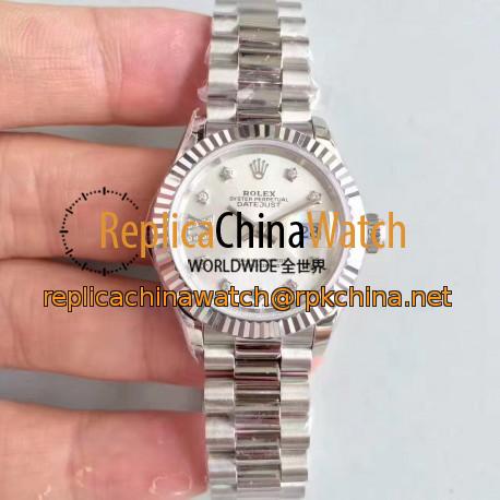 Replica Rolex Lady Datejust 28 279166 28MM N Stainless Steel Silver Dial Swiss 2236