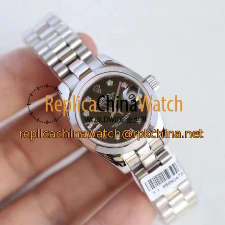 Replica Rolex Lady Datejust 28 279160 28MM N Stainless Steel Black Dial Swiss 2671