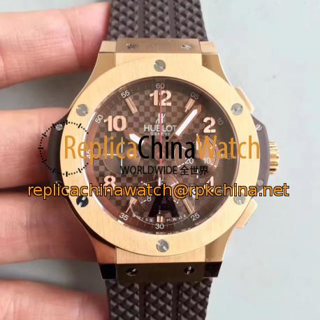 Replica Hublot Big Bang Cappuccino 301PC1007RX JF Rose Gold Brown Carbon Fiber Dial Swiss HUB4100