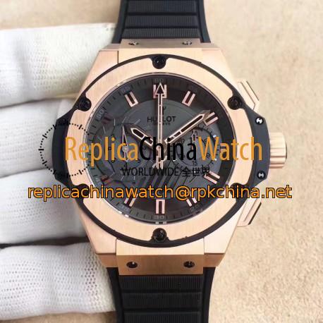 Replica Hublot Big Bang King Power Foudroyante Gold 715.PX.1128.RX HBB V6 Rose Gold Black Dial Swiss 7750