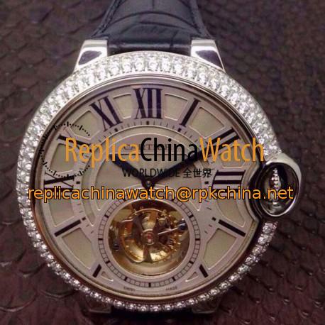 Replica Cartier Ballon Bleu Tourbillon Stainless Steel Silver Dial Swiss Tourbillon